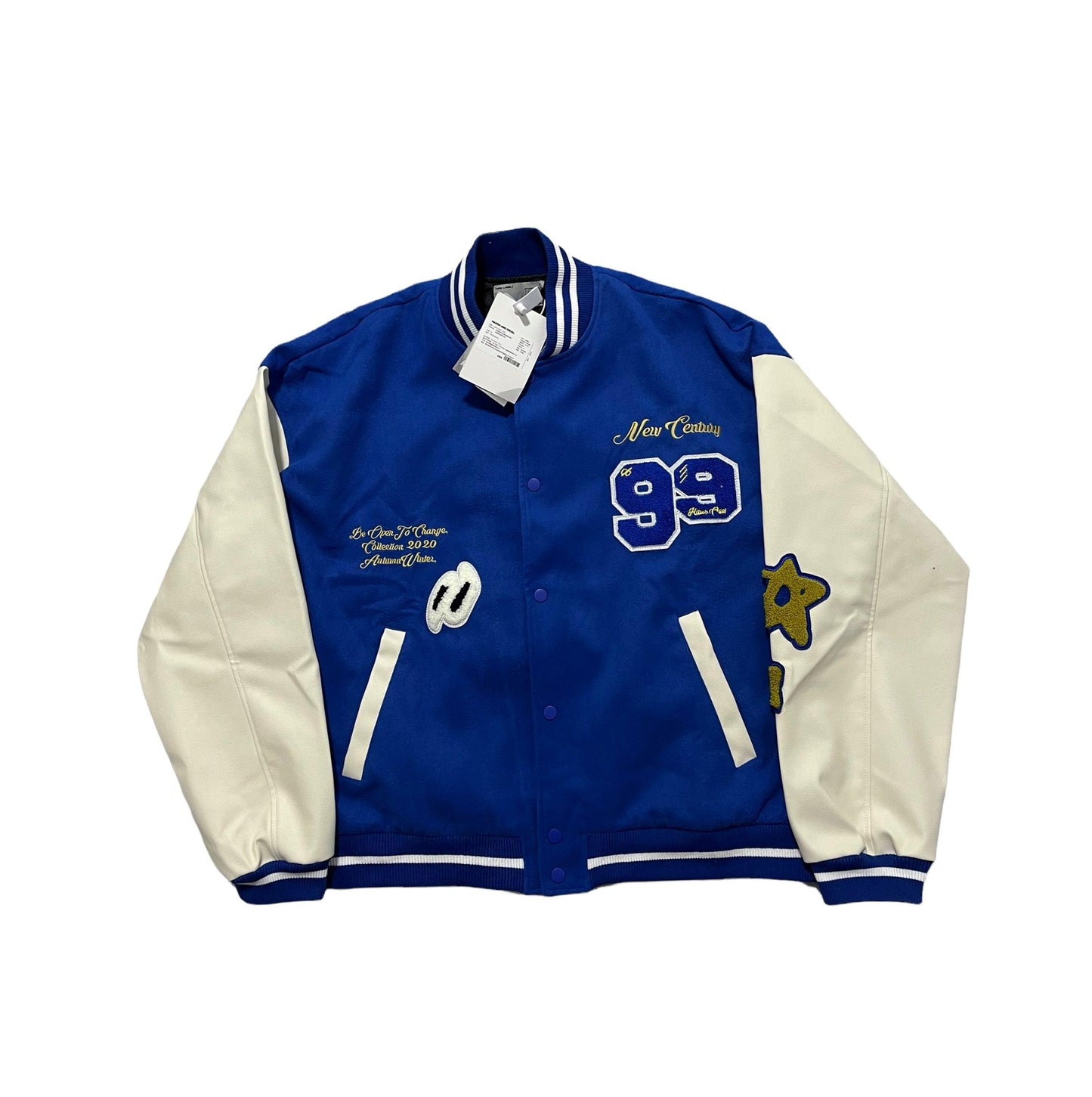 Harsh and Cruel Embroidered Clouds Woolen Varsity Jacket - Known Source