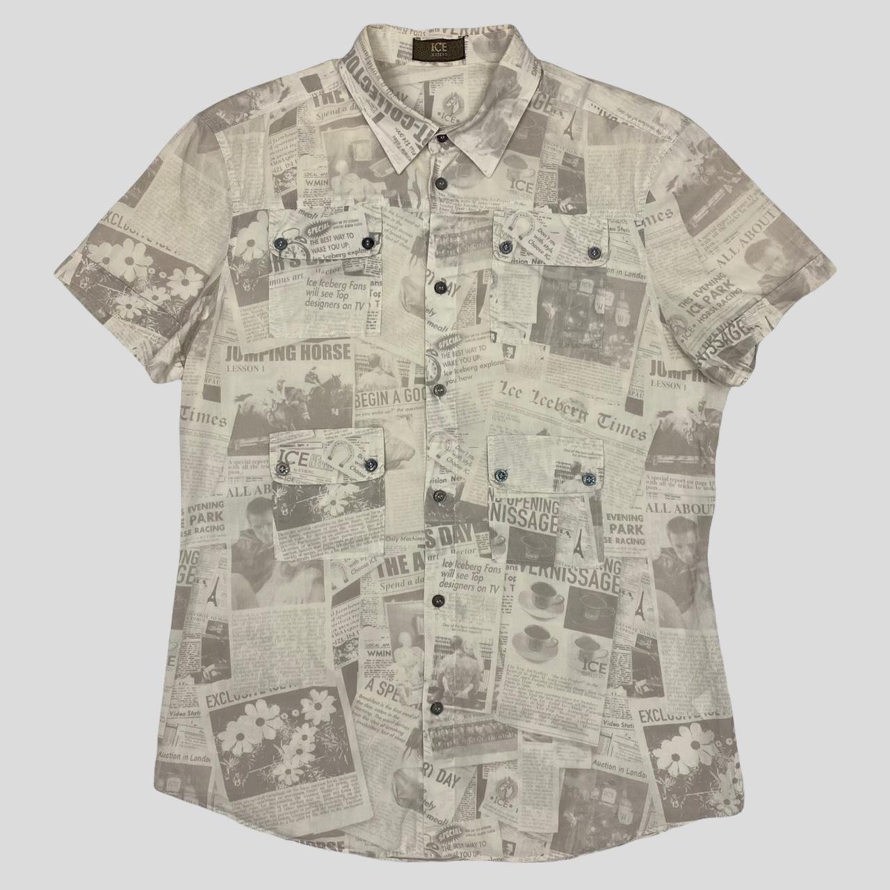 Iceberg Icejeans Newspaper Shirt - M - Known Source