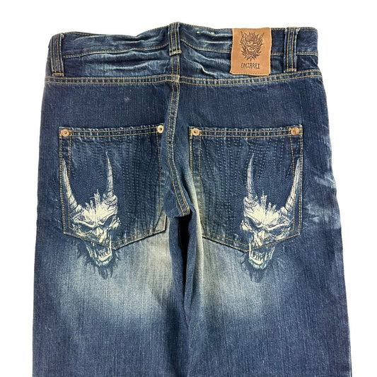 Vintage Oniarai monster head Japanese denim jeans trousers W32 - Known Source