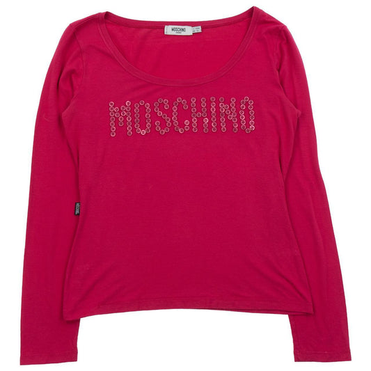 Vintage Moschino Button Logo Long Sleeve T Shirt Womens Size S - Known Source