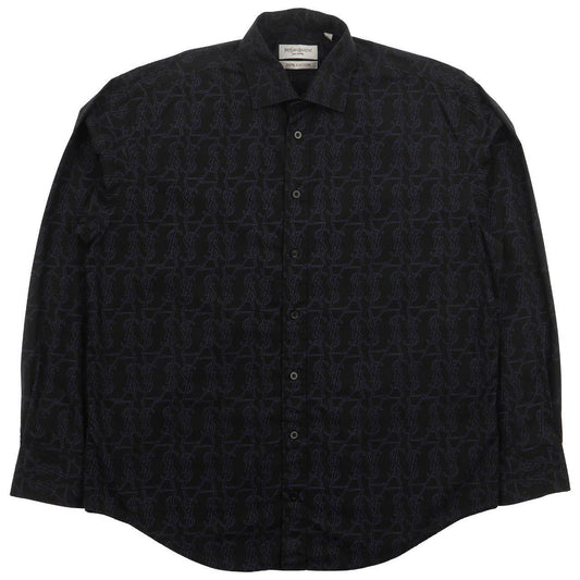 Vintage YSL Yves Saint Laurent Monogram Button Shirt Size L - Known Source