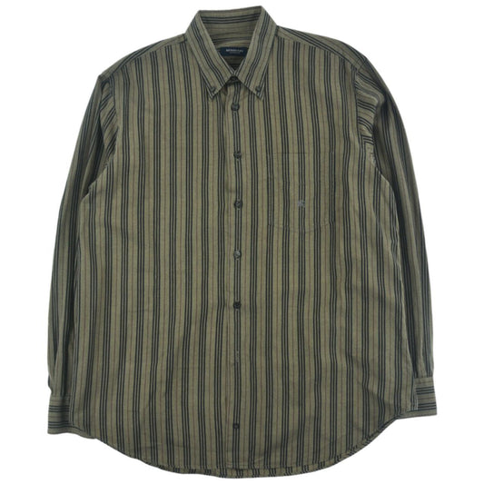 Vintage Burberry Nova Stripe Button Up Shirt Size L - Known Source