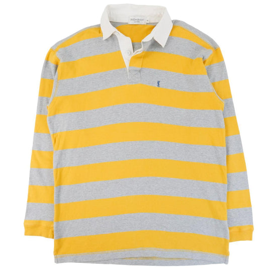 Vintage YSL Yves Saint Laurent Striped Polo Shirt Size M - Known Source