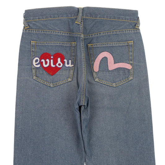 Vintage Evisu Heart Gull Denim Jeans Size W28 - Known Source