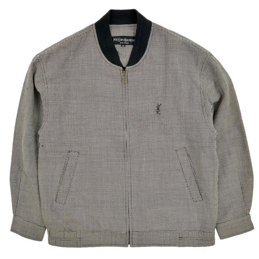 Vintage YSL Yves Saint Laurent checked Harrington jacket size S - Known Source