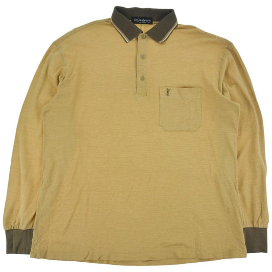 Vintage YSL Yves Saint Laurent Long Sleeve Polo Shirt Size M