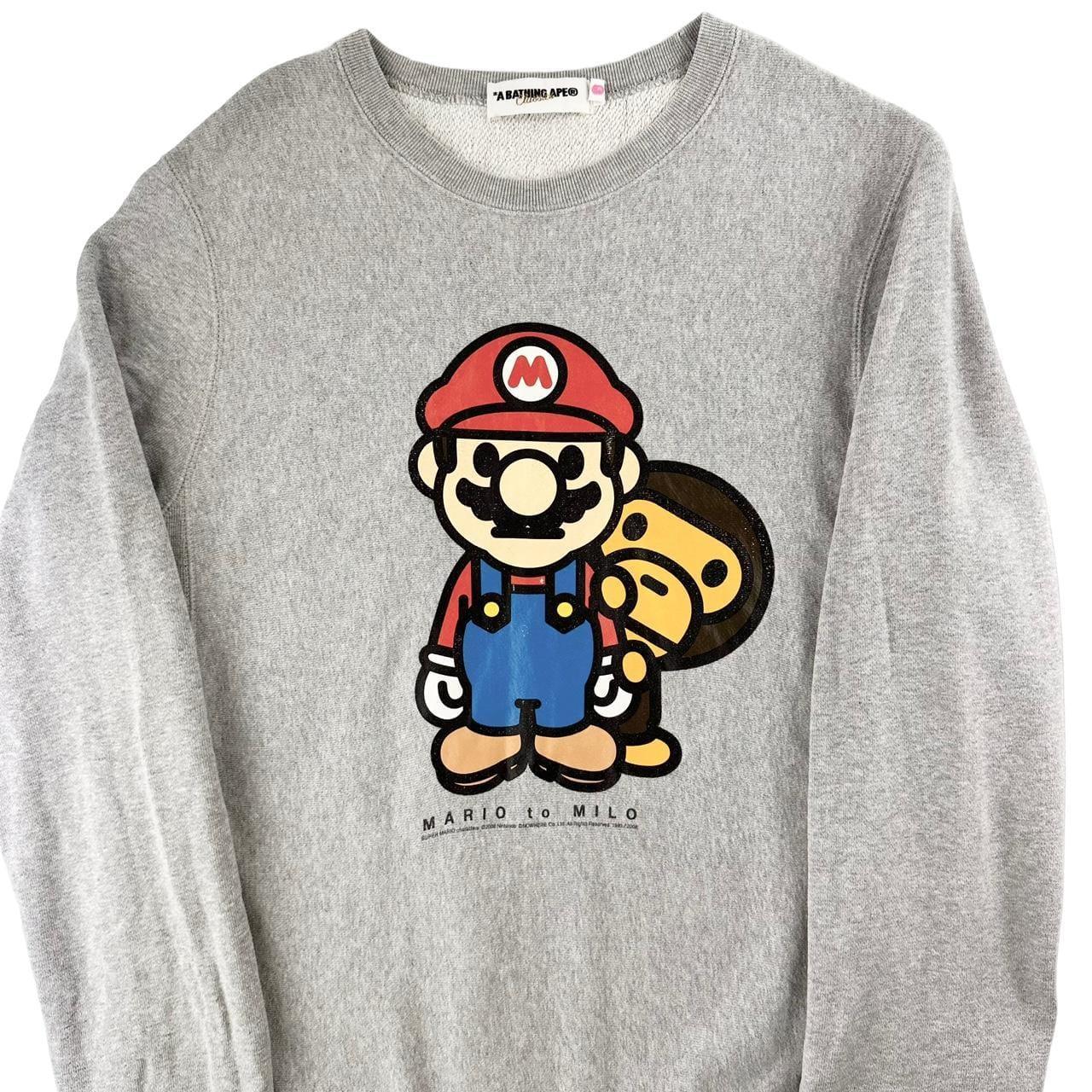 Bape X Nintendo Mario jumper sweatshirt woman’s size S - Known Source