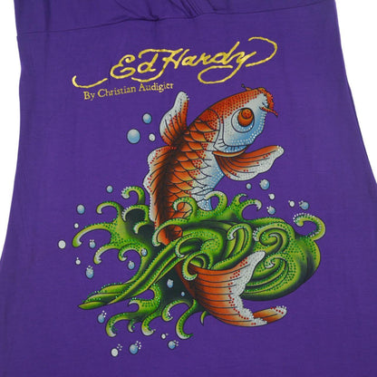 Vintage Ed Hardy Koi Fish Dress Women's Size M - Known Source