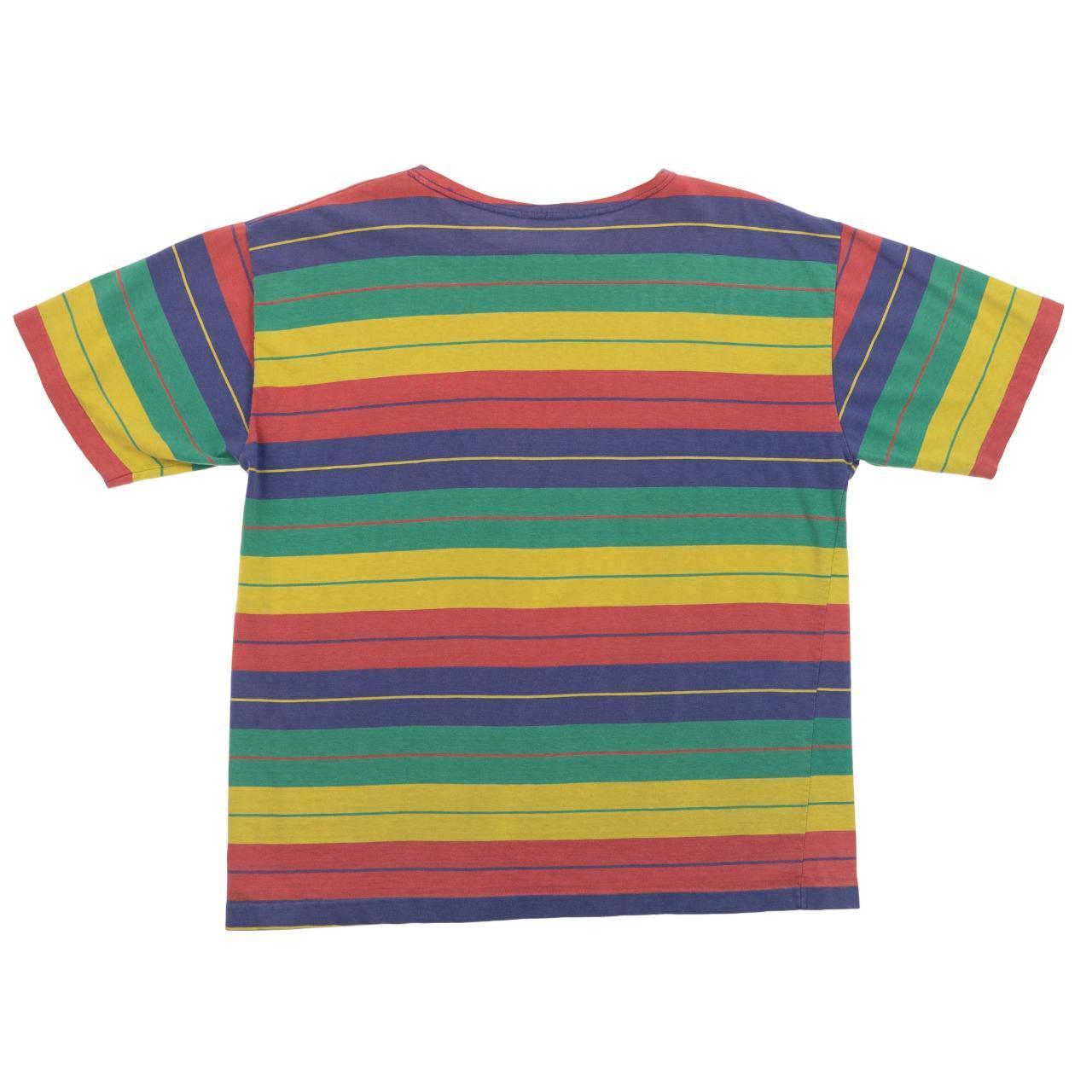 Vintage United Colours Of Benetton Stripe Button T Shirt Size S - Known Source