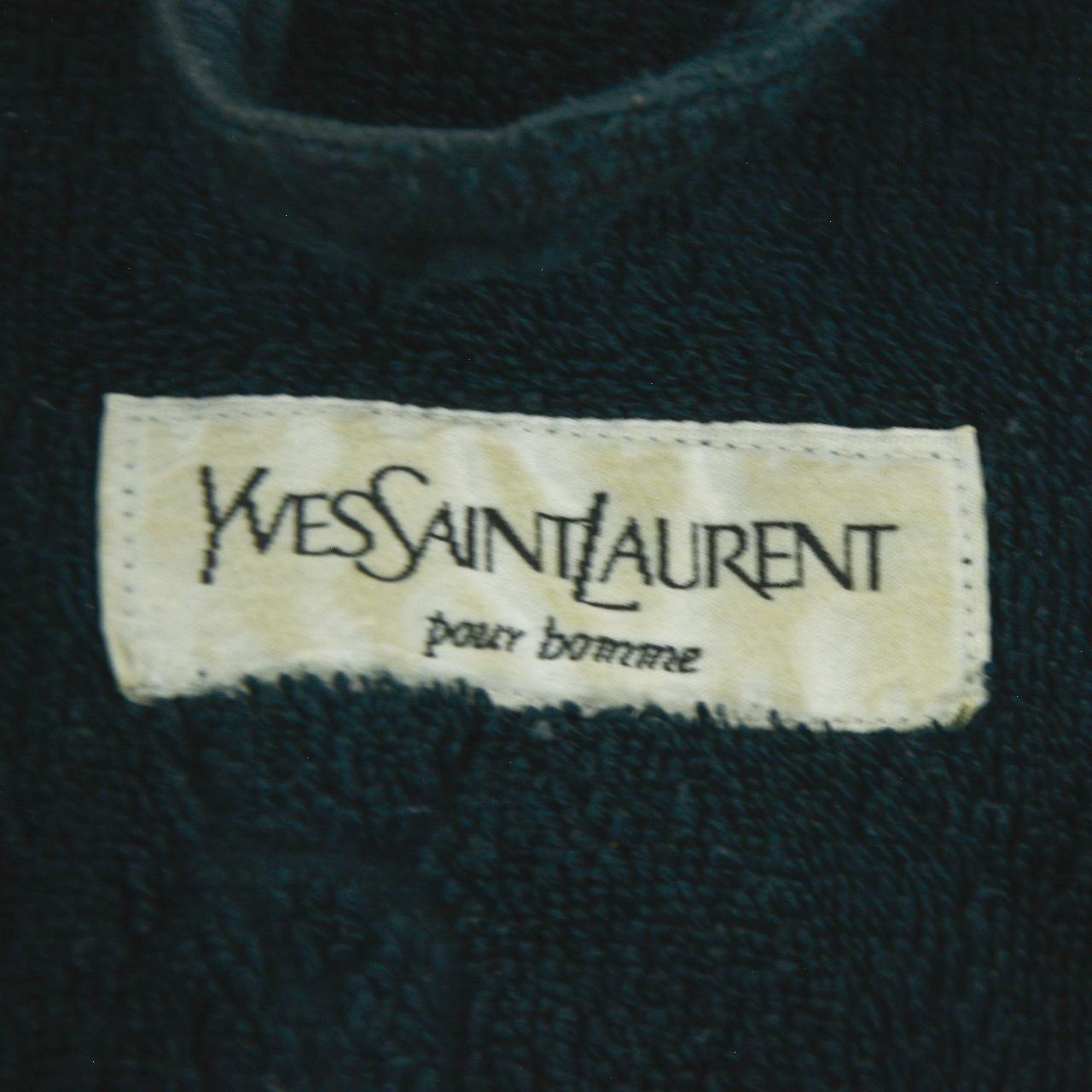Vintage YSL Yves Saint Laurent Monogram Hooded Dressing Gown Size XL - Known Source