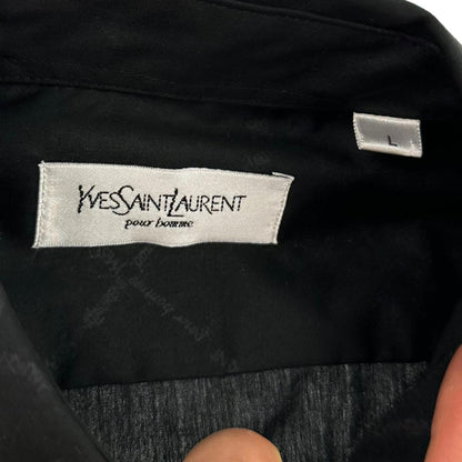 Vintage YSL Yves Saint Laurent monogram button long sleeve shirt size XL - Known Source