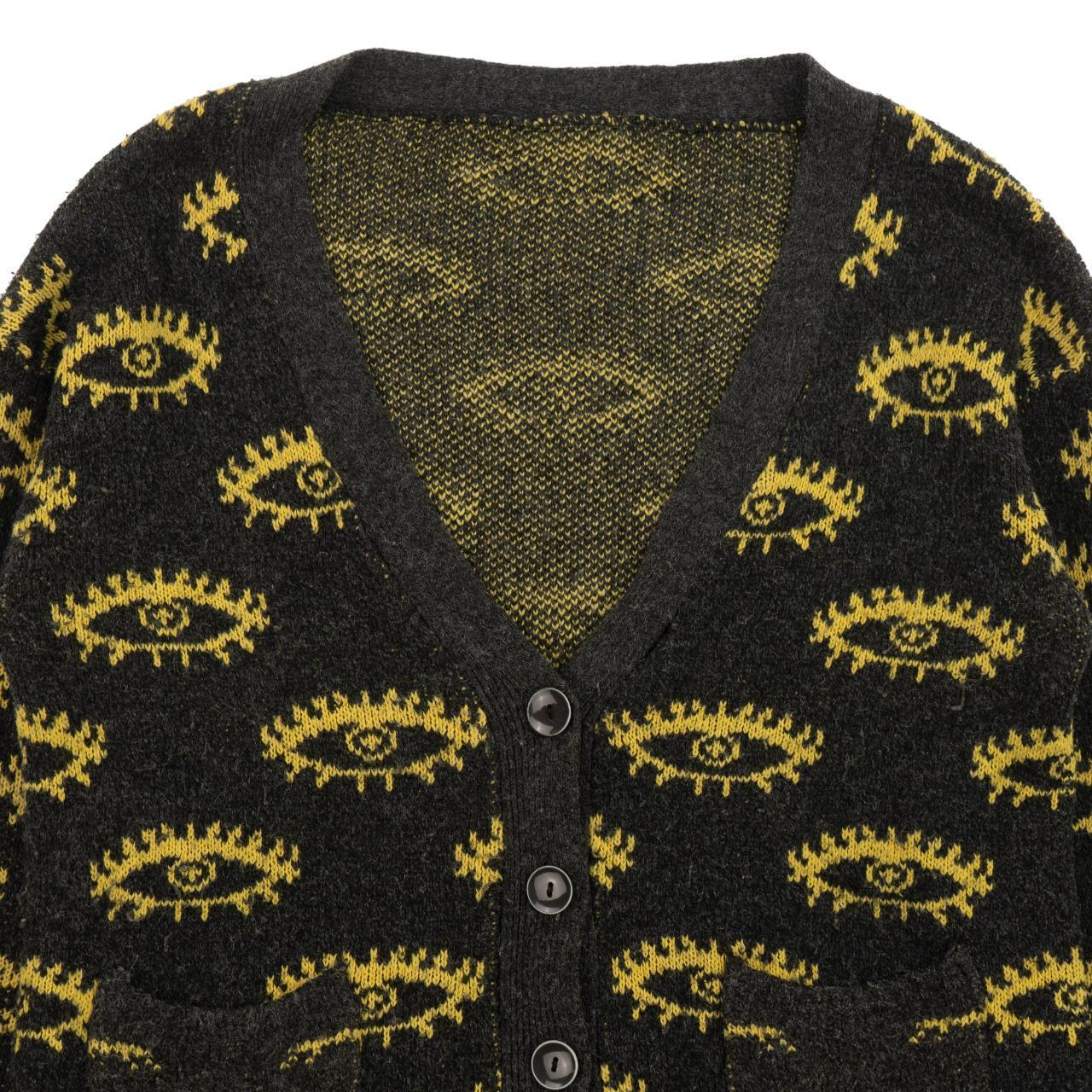 Vintage Eye Pattern Button Knit Cardigan Size S - Known Source