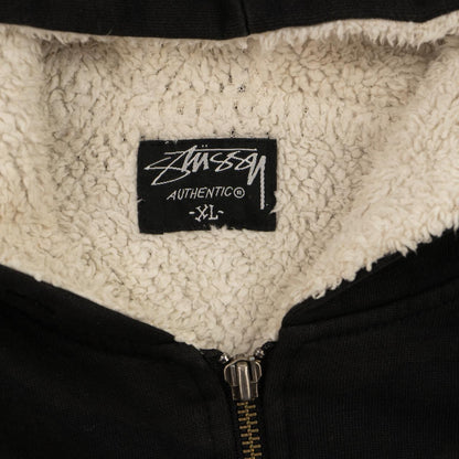 Vintage Stussy Fleece Lined Camo Zip Hoodie Size L - Known Source