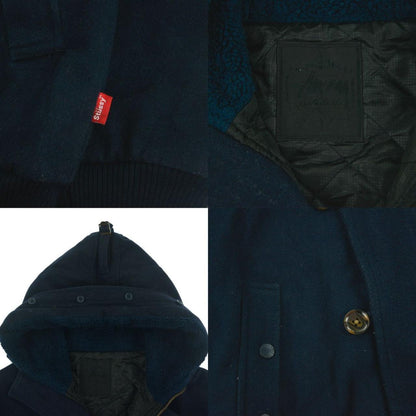 Vintage Stussy Hooded Wool Jacket Size M - Known Source