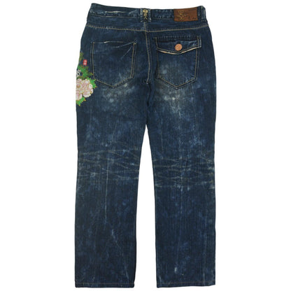 Vintage Flowers Big Train Japanese Denim Jeans Size W31 - Known Source