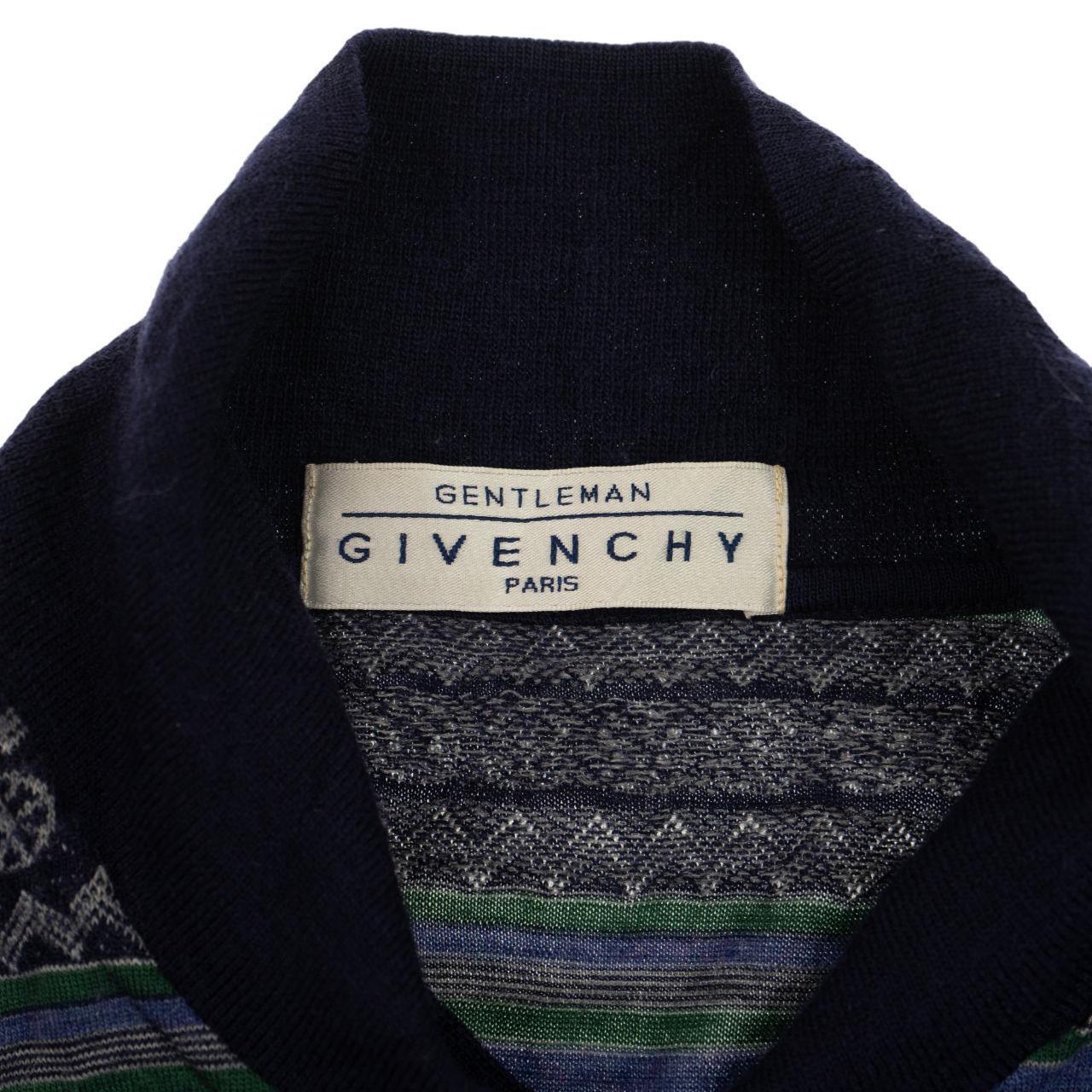 Vintage Givenchy Pattern Long Sleeve Polo Shirt Size M - Known Source