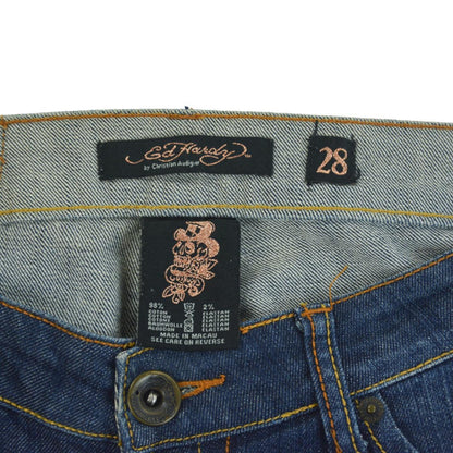 Vintage Ed Hardy Tiger Rhinestone Low Rise Jeans Size W33 - Known Source