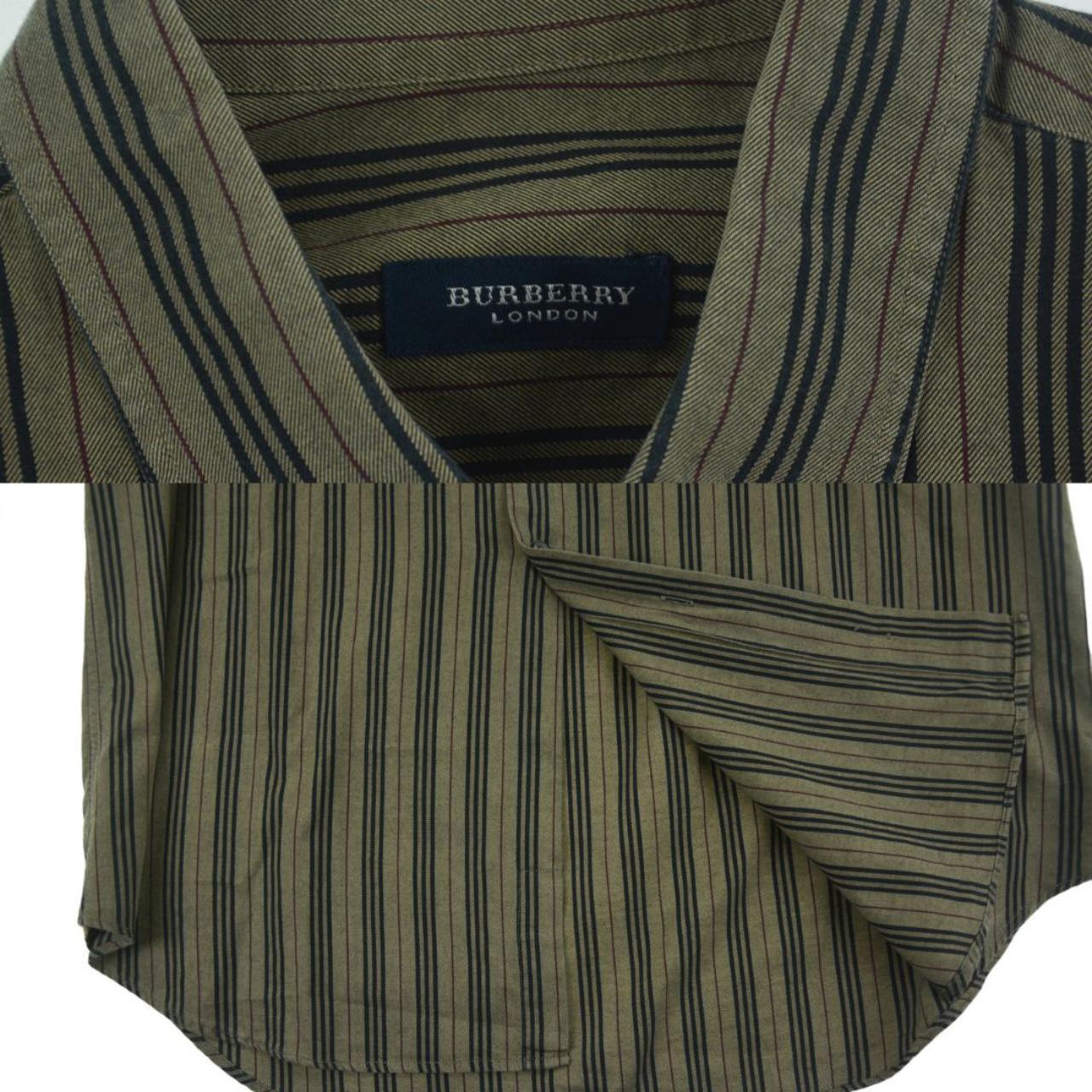 Vintage Burberry Nova Stripe Button Up Shirt Size L - Known Source