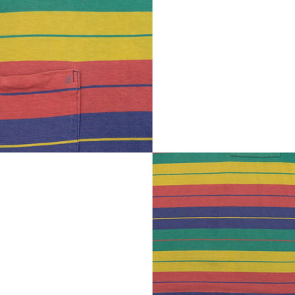 Vintage United Colours Of Benetton Stripe Button T Shirt Size S - Known Source