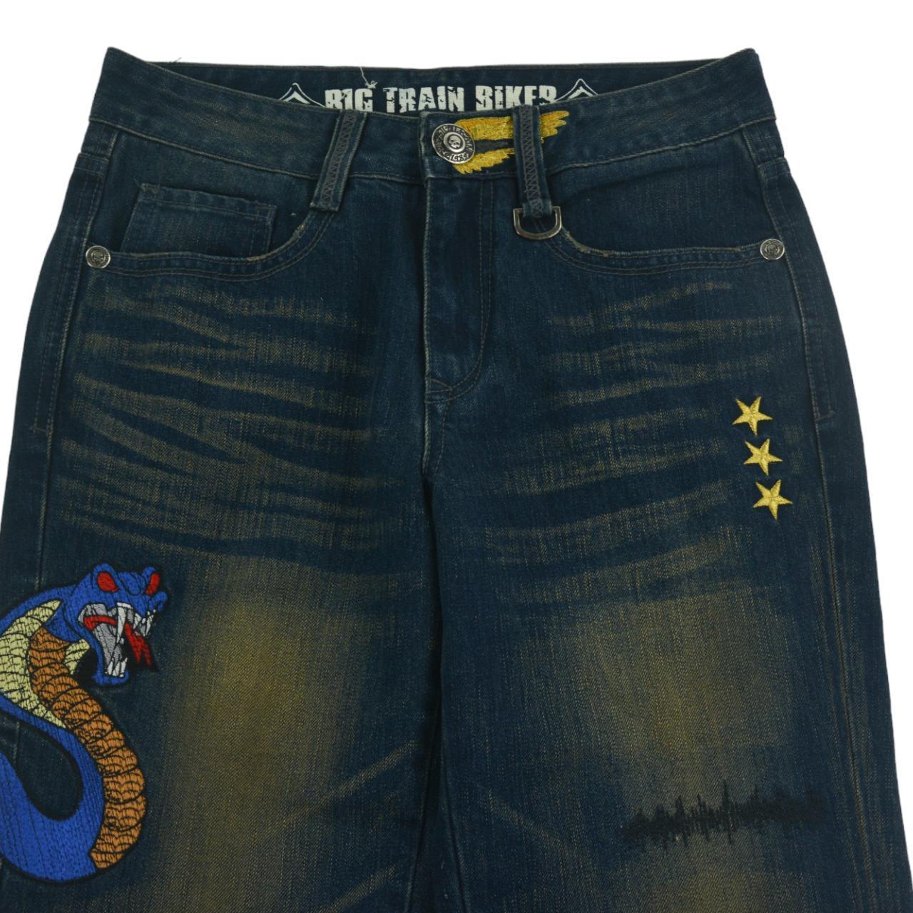 Vintage Snake Big Train Bikes Denim Jeans Size W29 - Known Source