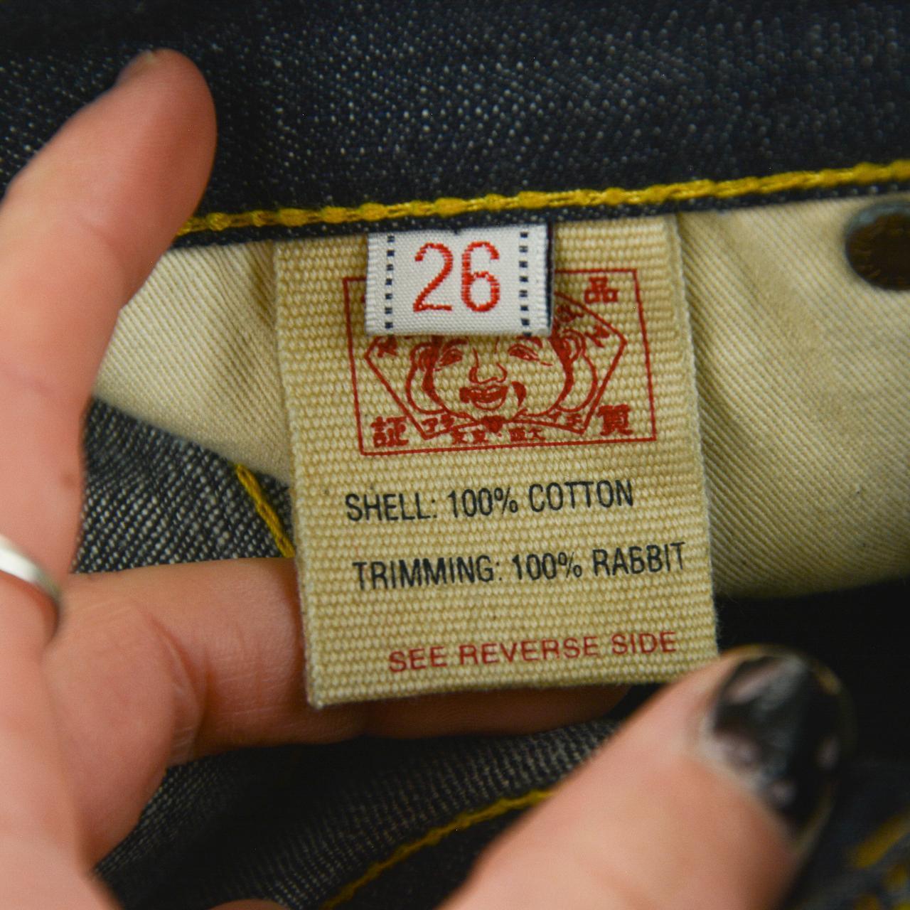 Vintage Evisu Rabbit Fur Double Gull Japanese Denim Jeans Women's Size W26 - Known Source