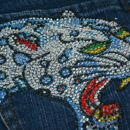 Vintage Ed Hardy Tiger Low Waisted Denim Jeans Size W26 - Known Source