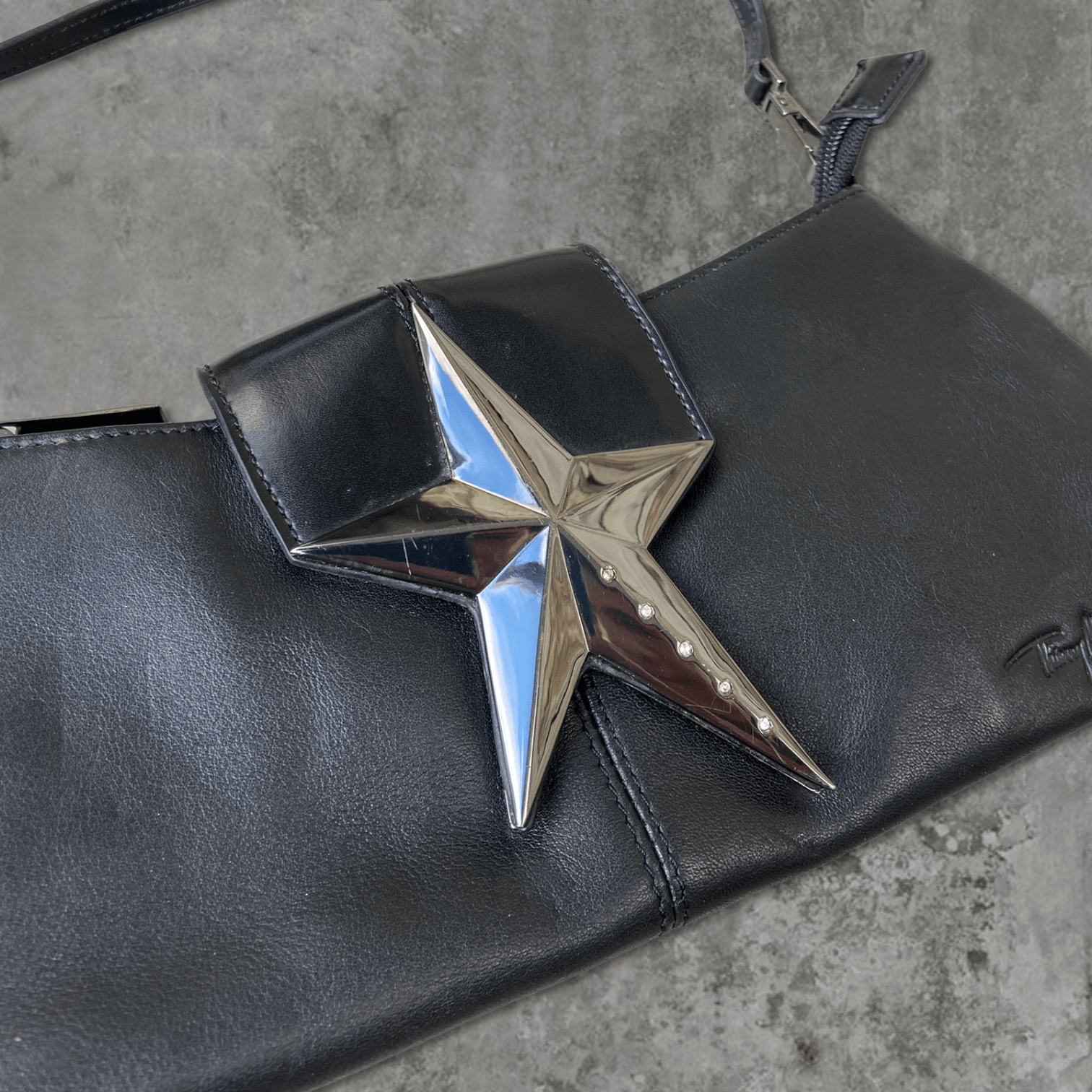THIERRY MUGLER LEATHER & CHROME STAR SHOULDER BAG - Known Source