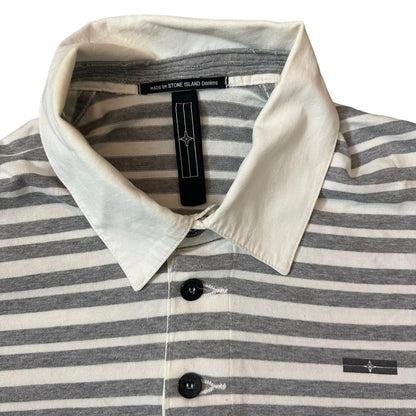 Stone island stripped polo top white and black - Known Source