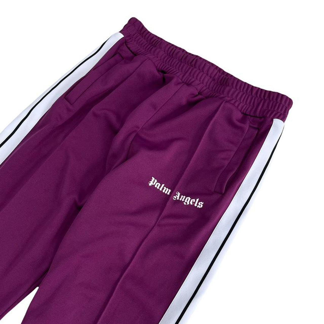 Palm Angels burgundy side stripe track pants - Known Source