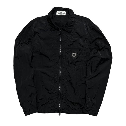 Stone Island Side Patch Nylon Black Overshirt - Known Source