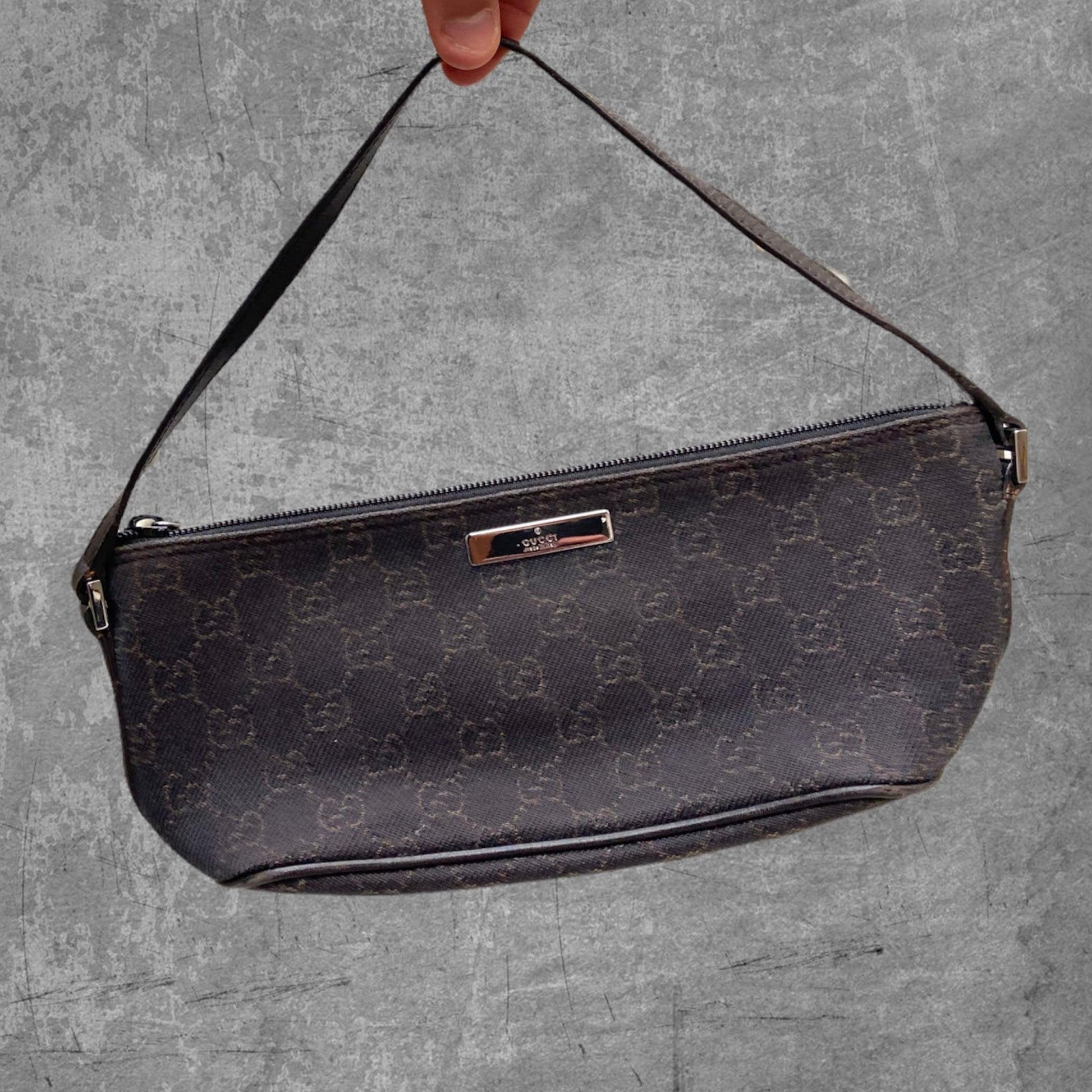 GUCCI MONOGRAM MINI SHOULDER BAG - BROWN - Known Source