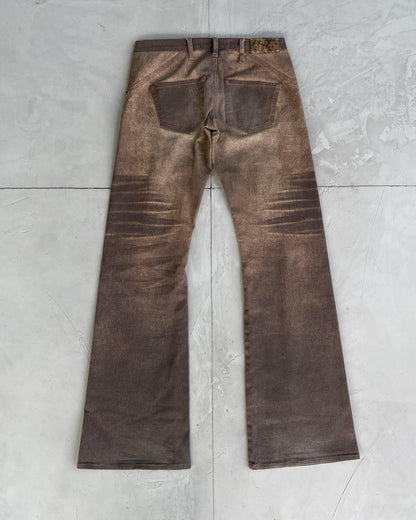 JUST CAVALLI BROWN PRINTED JEANS - S - Known Source