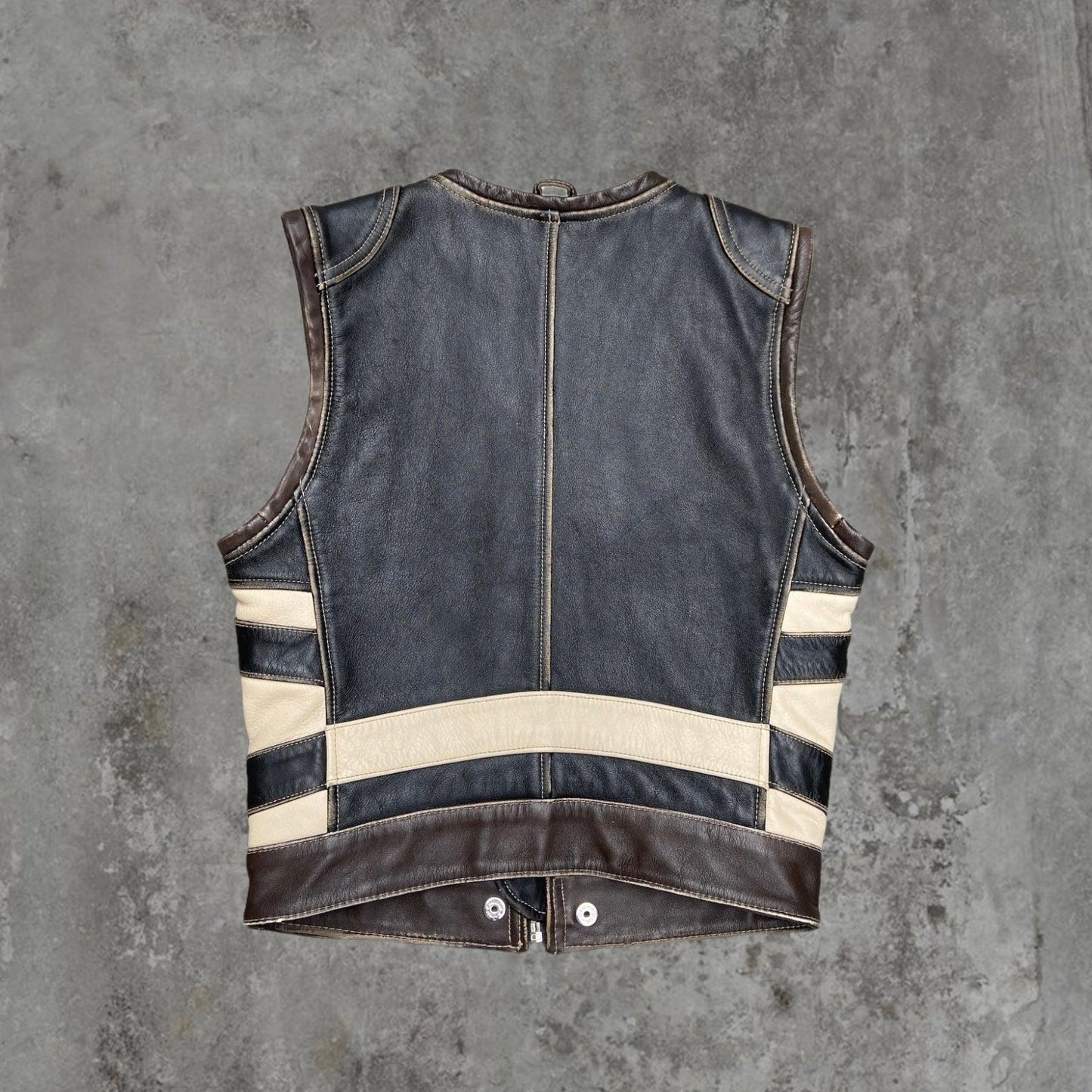 DIESEL LEATHER WAISTCOAT VEST JACKET - Known Source