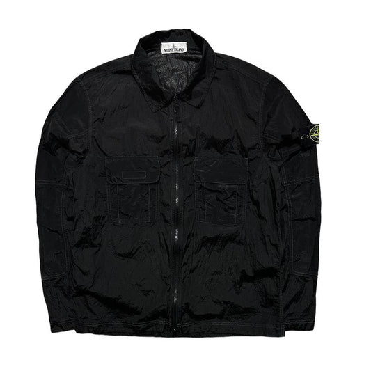 Stone Island Double Pocket Black Nylon Overshirt - Known Source