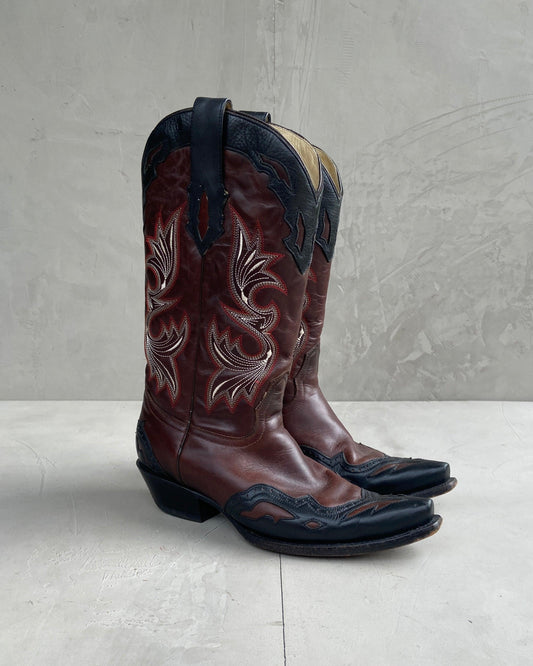 CORRAL LEATHER COWBOY BOOTS - UK 8 - Known Source