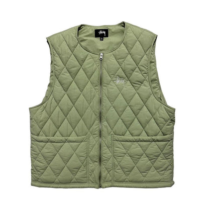Stussy Diamond Quilted Vest Gilet - Known Source