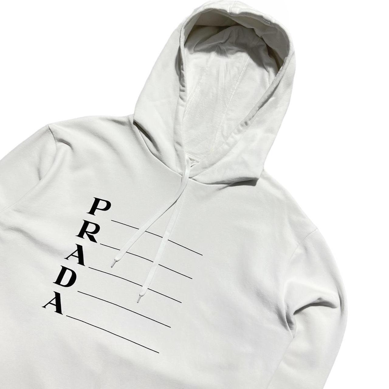 Prada pullover white drawstring hoodie - Known Source