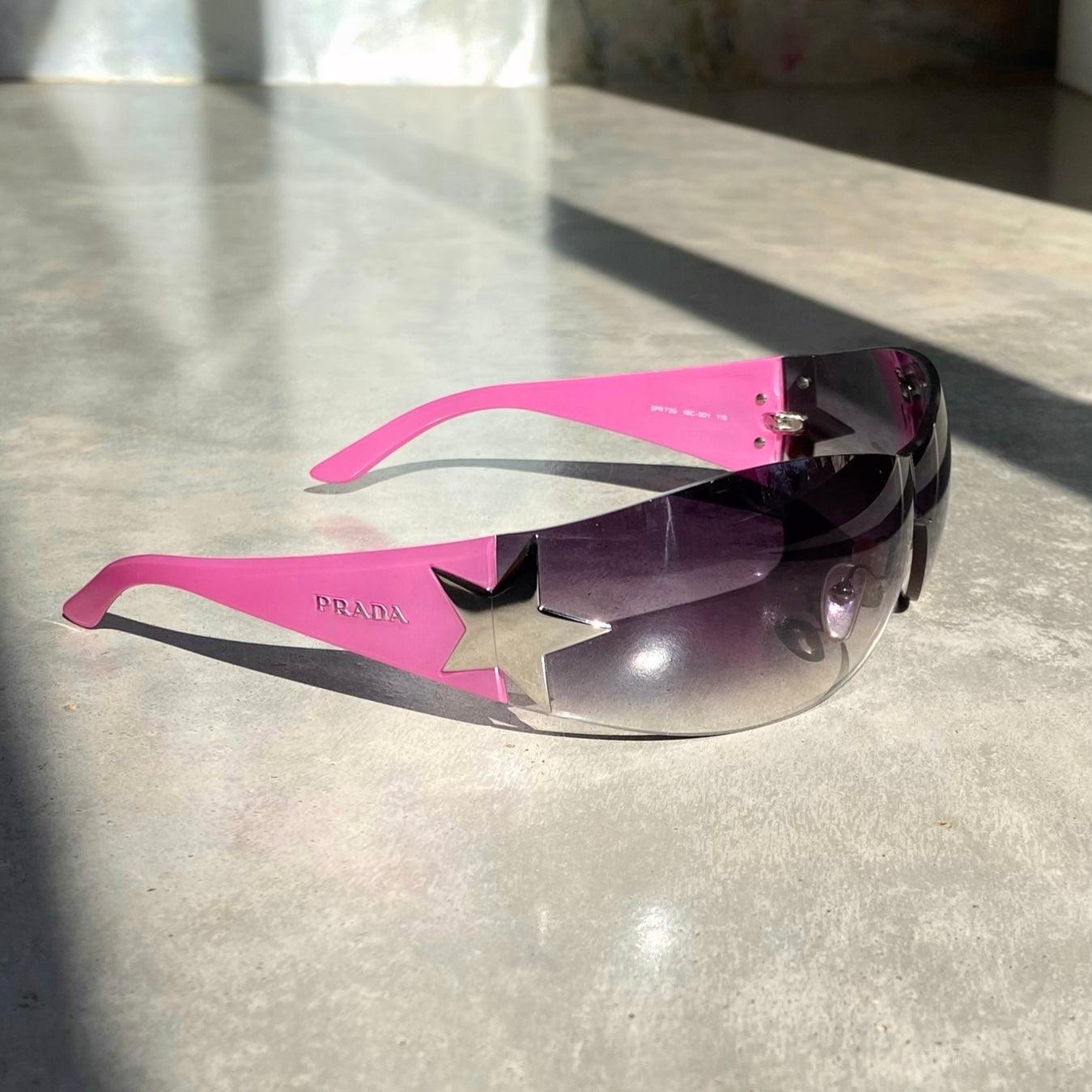 PRADA WRAP AROUND STAR SUNGLASSES - PINK - Known Source