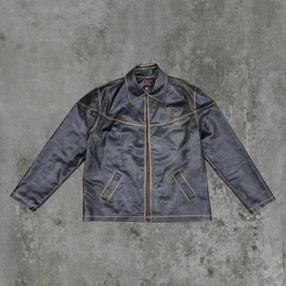 DIESEL 90'S WASHED LEATHER JACKET - XL - Known Source