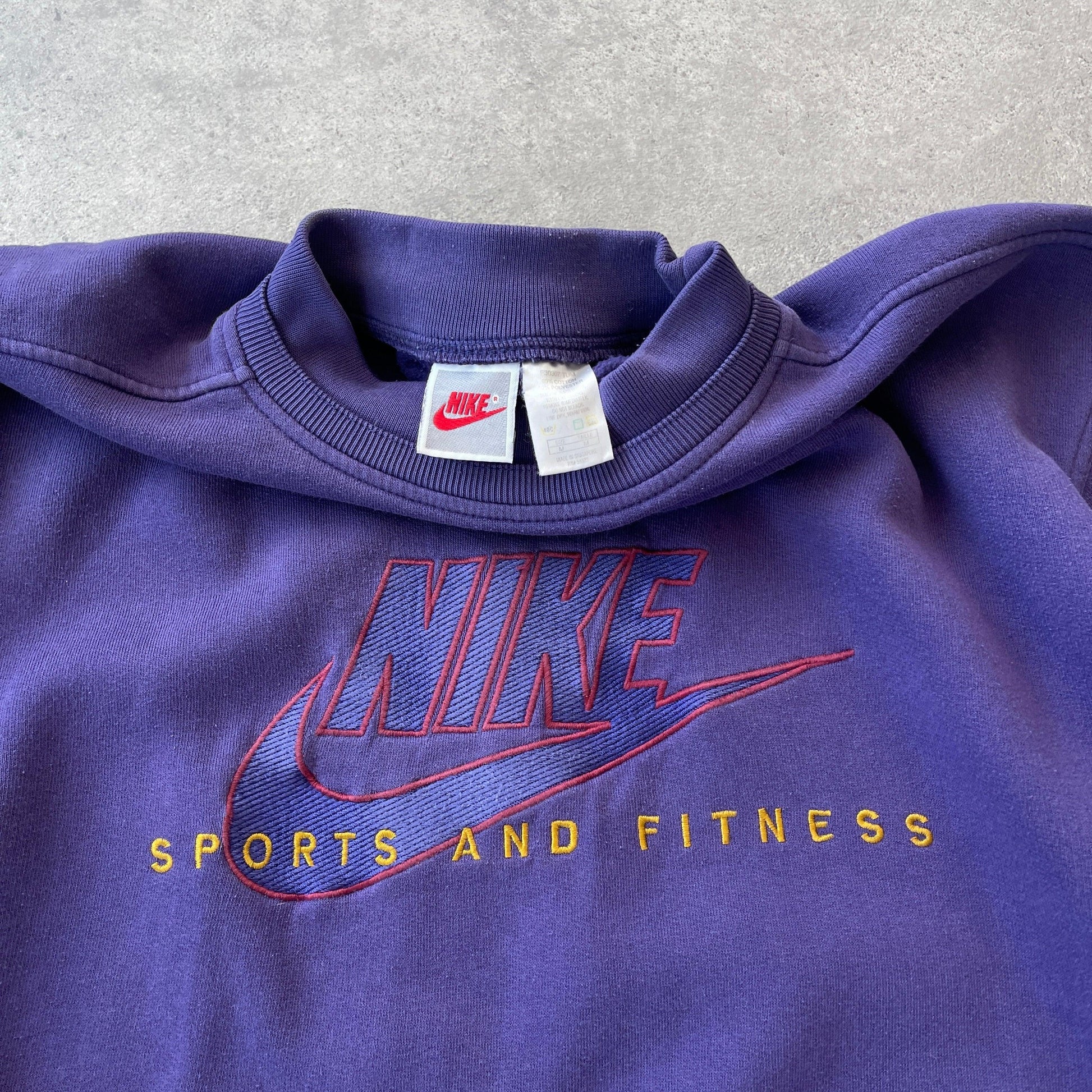 Nike RARE 1990s ‘sports and fitness’ heavyweight embroidered sweatshirt (M) - Known Source