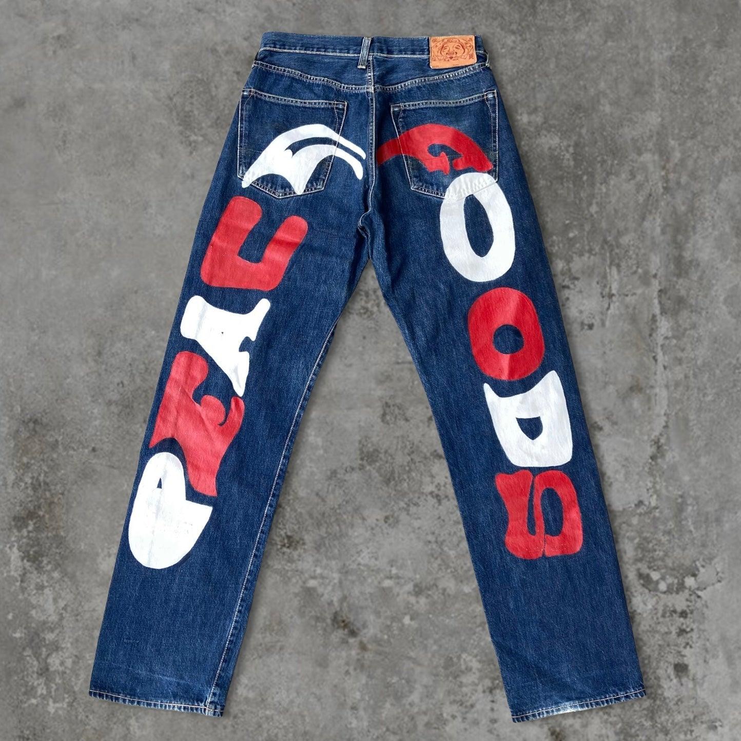 EVISU "PEACE GOODS" SELVEDGE JEANS - W30 - Known Source