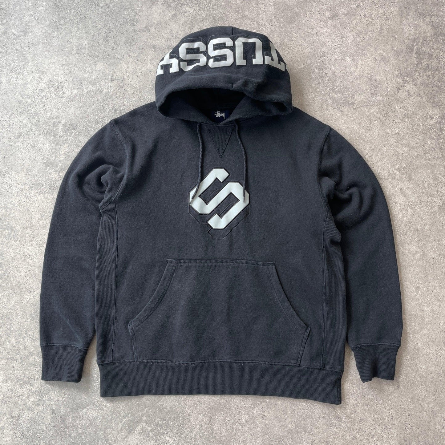 Stussy RARE 1990s heavyweight spellout hoodie (L) - Known Source