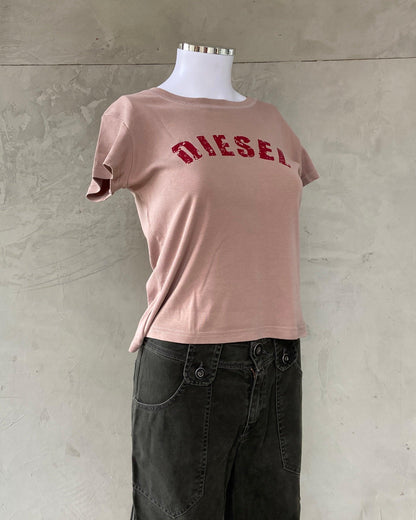 DIESEL CRACKED LOGO BABY TEE - M - Known Source