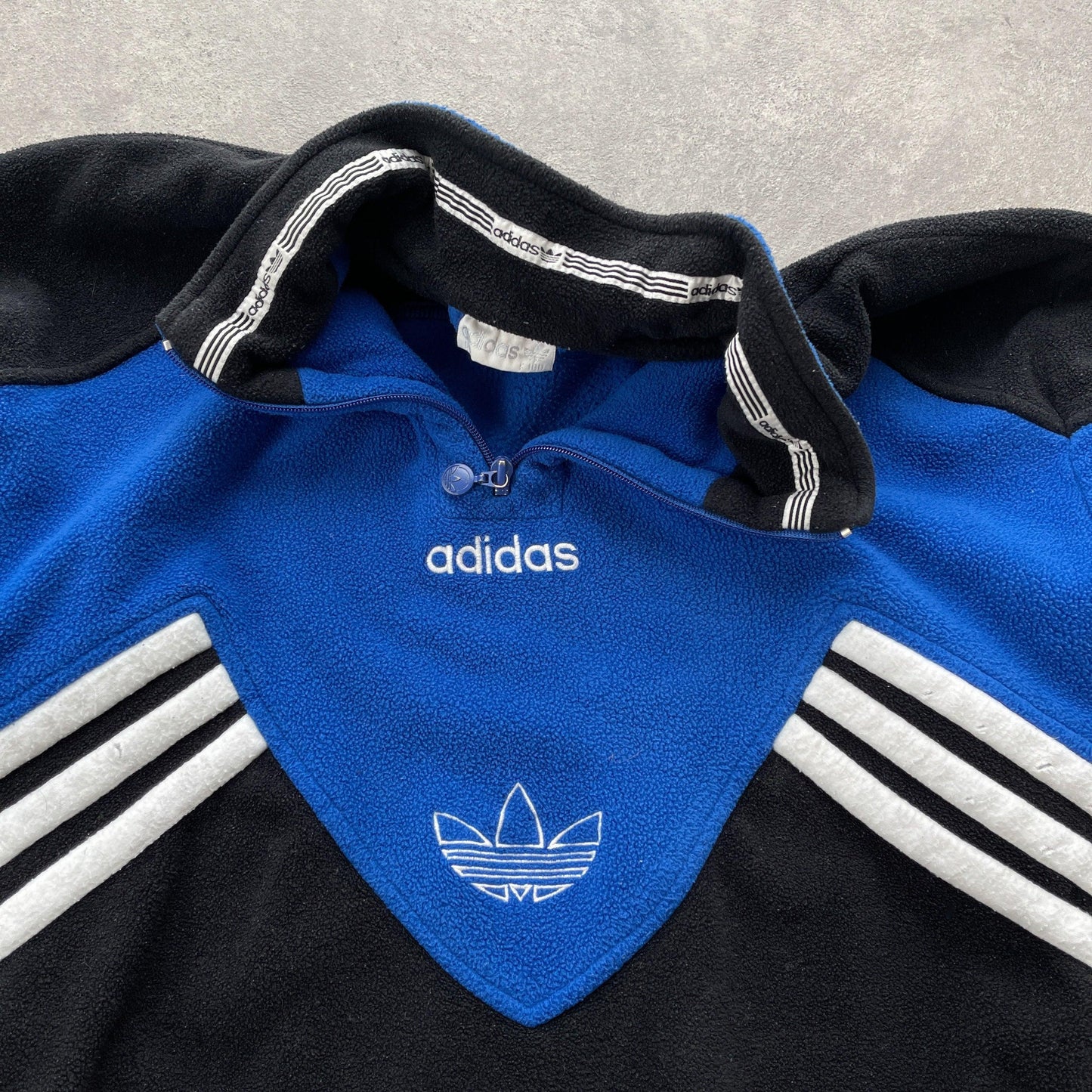 Adidas RARE 1990s 1/4 zip heavyweight colour block fleece (M) - Known Source