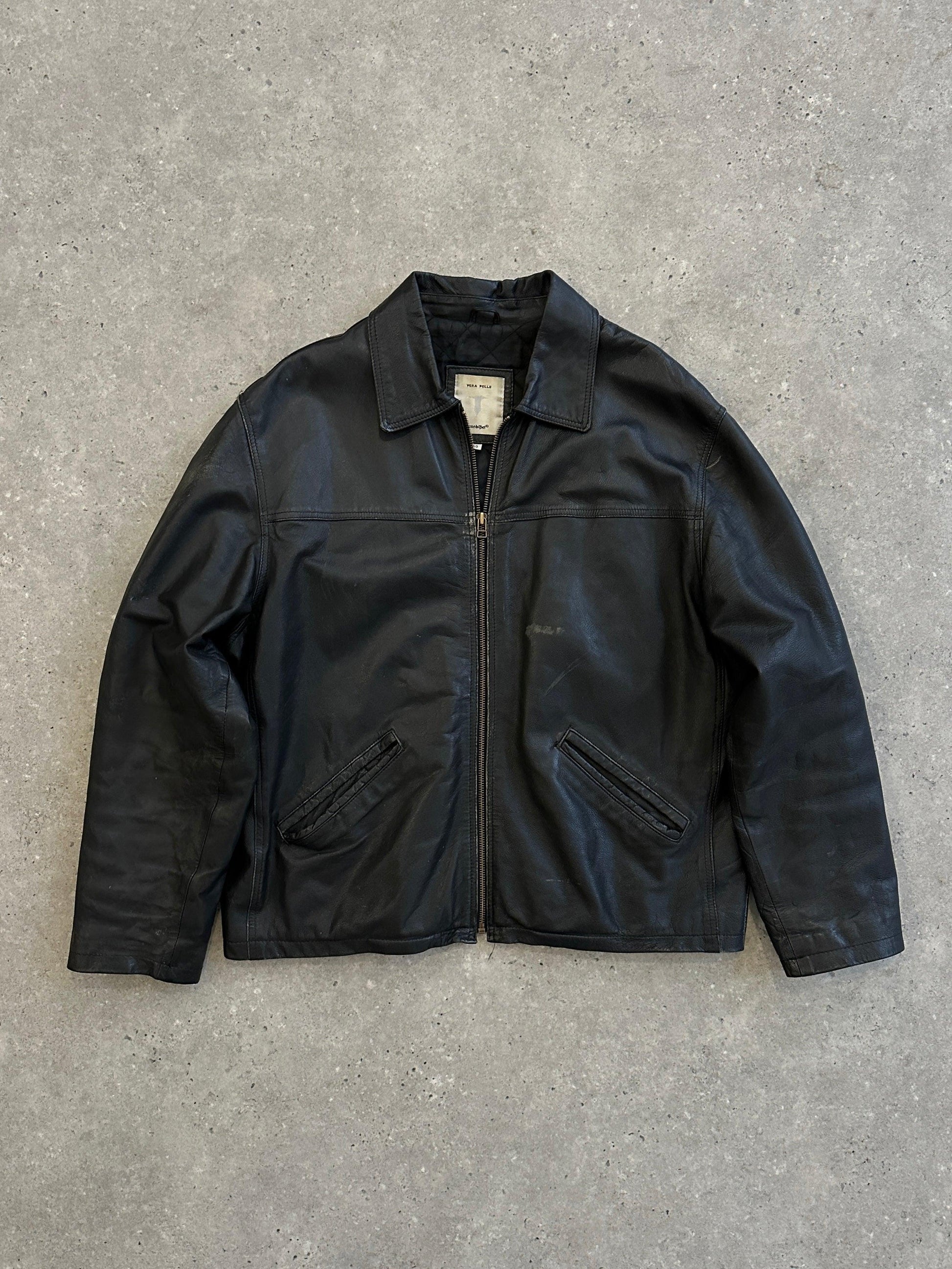 Italian Vintage Boxy Leather Jacket - M/L - Known Source