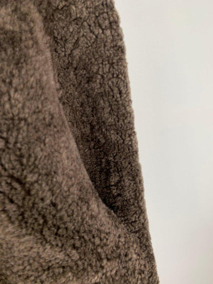 (L) Emporio Armani AW1998 Mouton Sheepskin Jacket with Asymmetric Zipper - Known Source