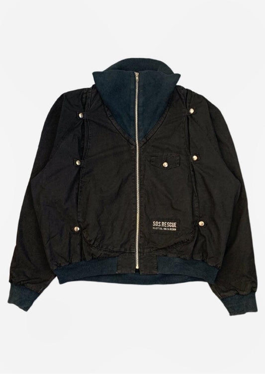 (L) Marithé + François Girbaud 1980s Panelled Modular Bomber with Integrated Neck Gator - Known Source