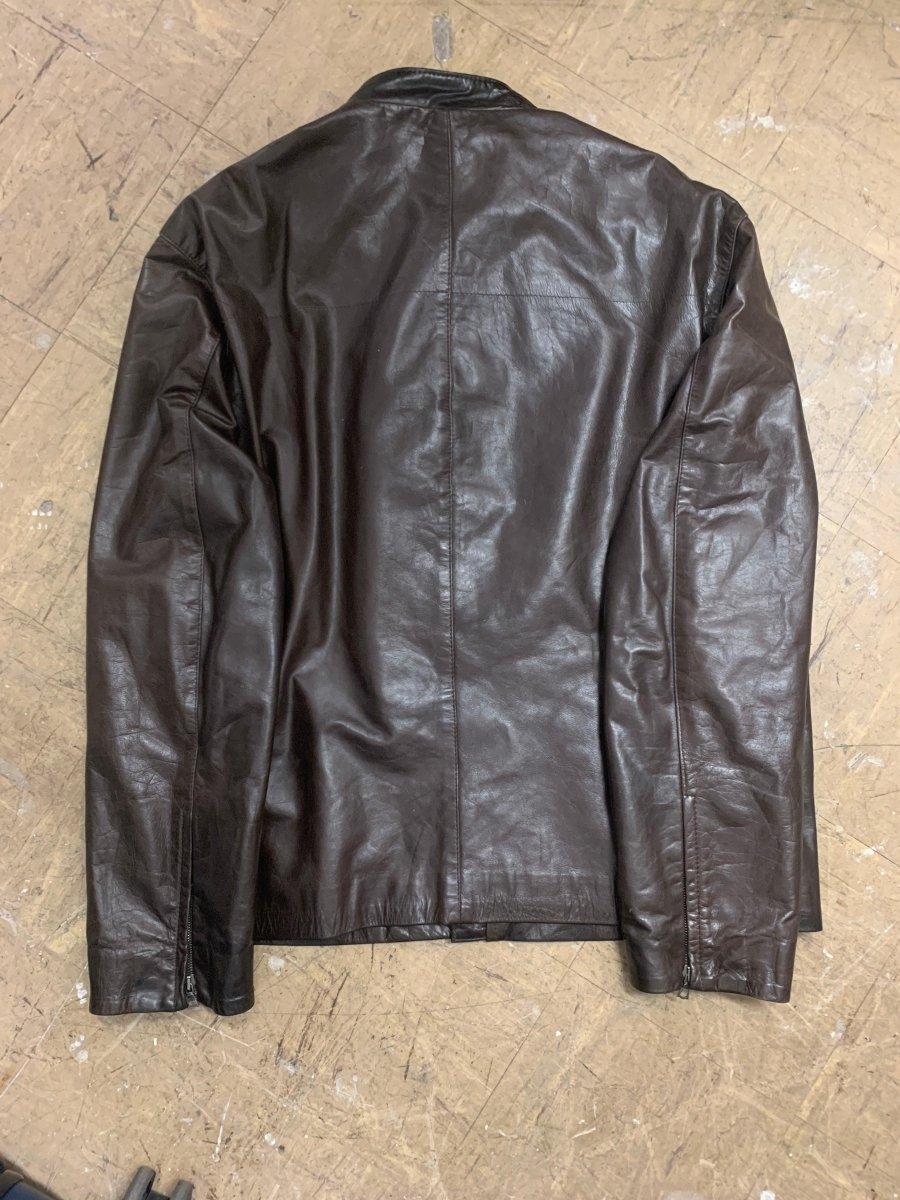(L) Nicole Farhi AW2001 Soft Leather Moto Biker Jacket - Known Source