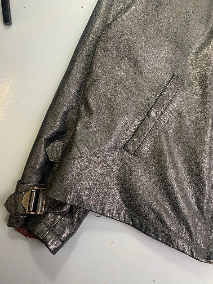 (L-XL) Emporio Armani AW1994 Boxy Cropped Leather Blouson - Known Source