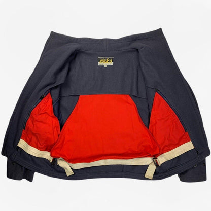 (L-XL) Gianfranco Ferre 1970s Heavyweight Panelled Modular Wool Blouson with Straps and Concealed Inner Pouch Pockets - Known Source